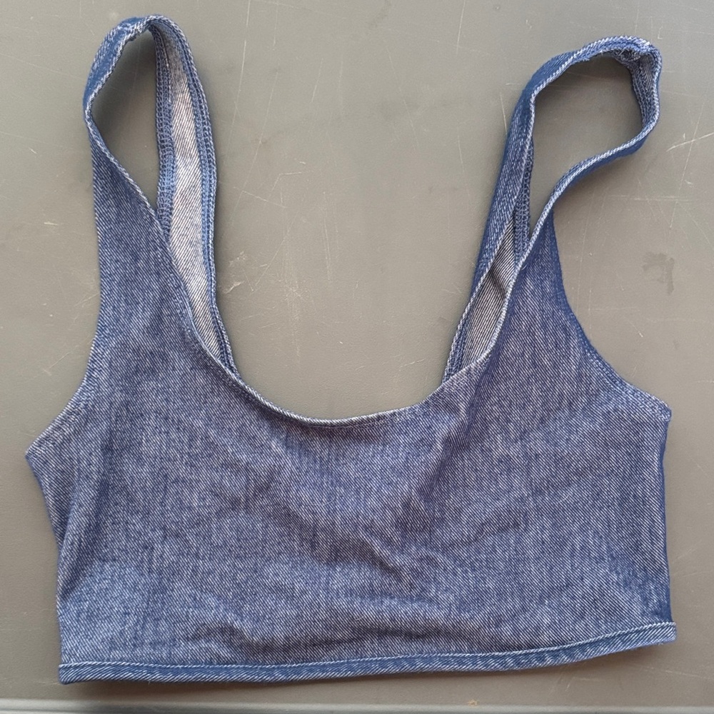 Naked Wardrobe Blue Crop Top